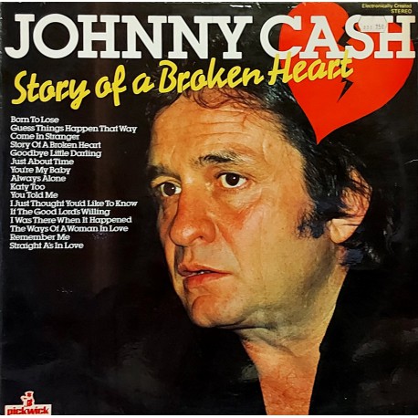 JOHNNY CASH STORY OF A BROKEN HEART 1971 LP.